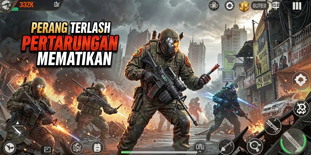 Tangkapan layar menunjukkan pertempuran mendebarkan di 33ZK.