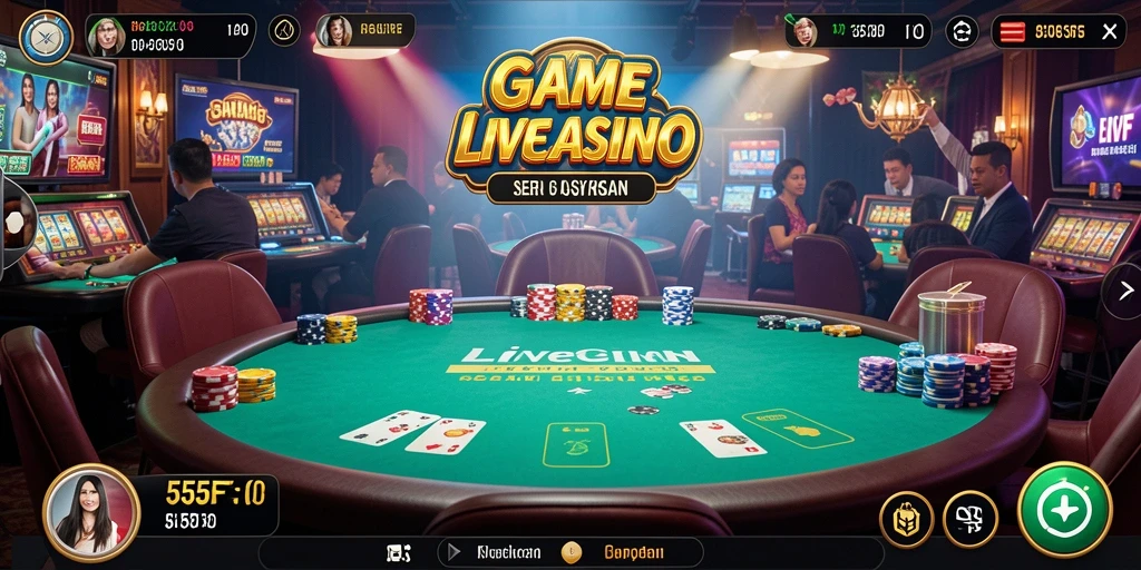 Gameplay seru 555F dalam aplikasi Live Casino