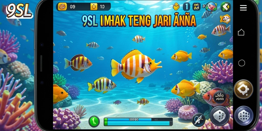 Screenshot gameplay 9SL menampilkan aksi Tembak Ikan yang mendebarkan.