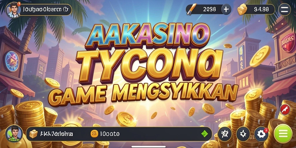Tampilan gameplay Tycoon AAKASINO yang penuh warna.