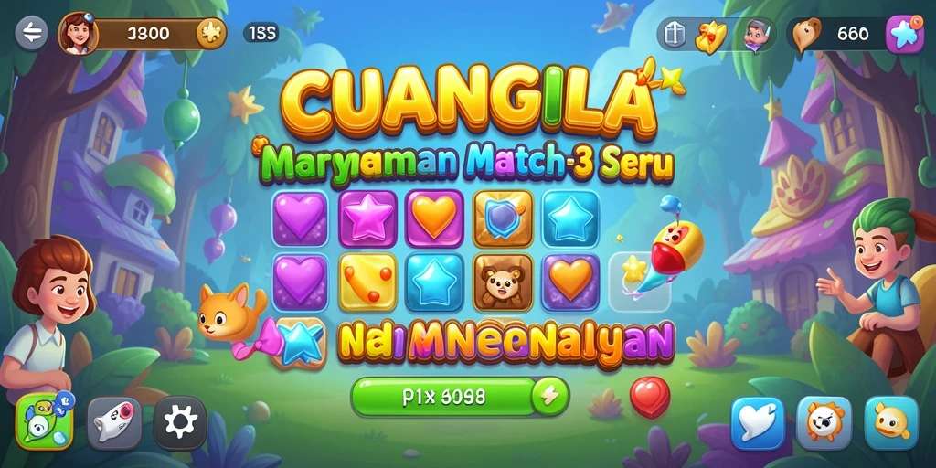 Tampilan gameplay CUANGILA yang penuh warna dan interaktif.