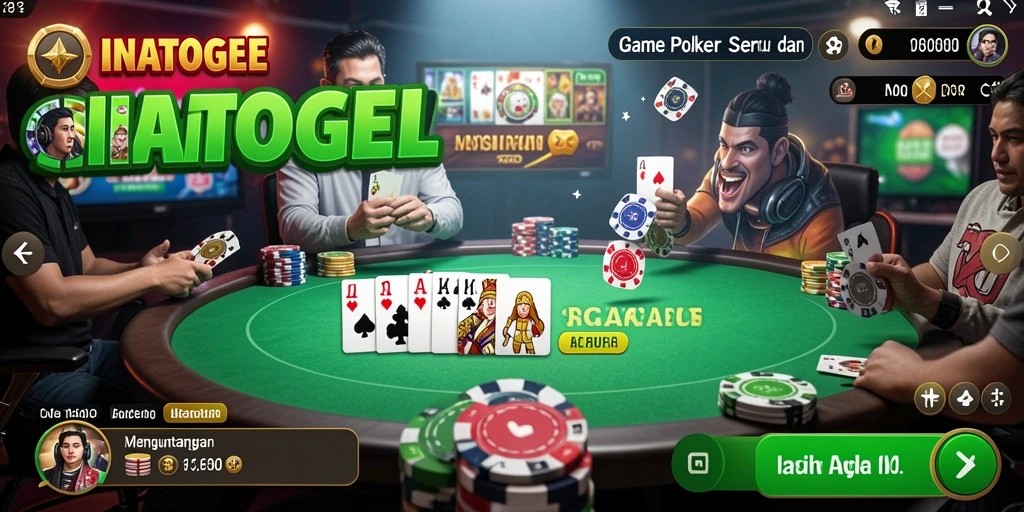 Tampilan gameplay seru dalam permainan Poker di INATOGEL.