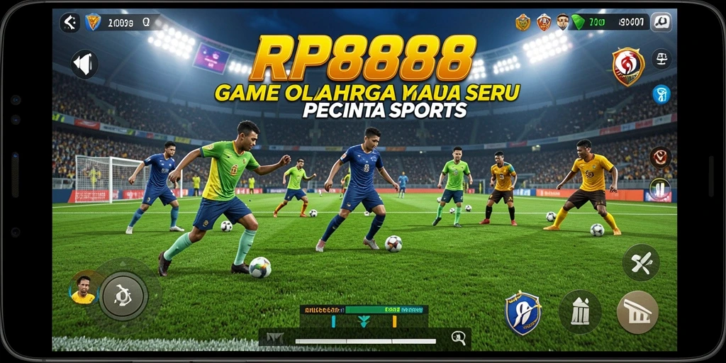 Tampilan dinamis dari gameplay <strong>RP888</strong> yang memperlihatkan aksi olahraga yang seru.