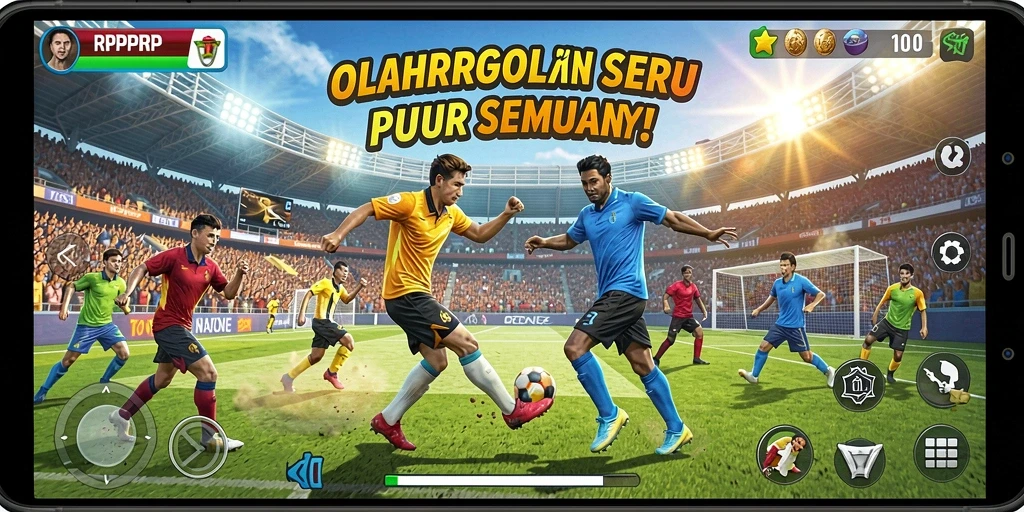 Tampilan menarik dari gameplay seru RPRPRP yang menguji keterampilan olahraga.