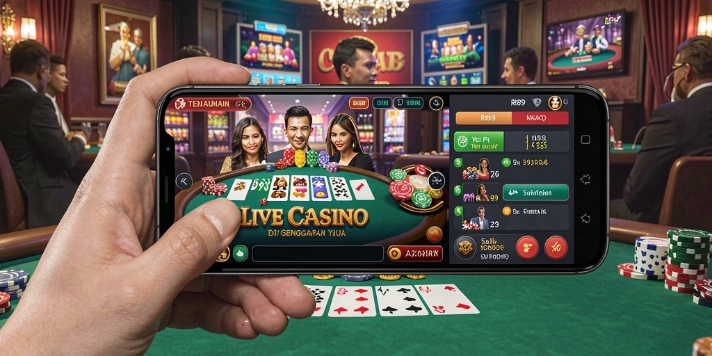 Tampilan gameplay RR89 yang menampilkan dealer dan meja permainan Live Casino.