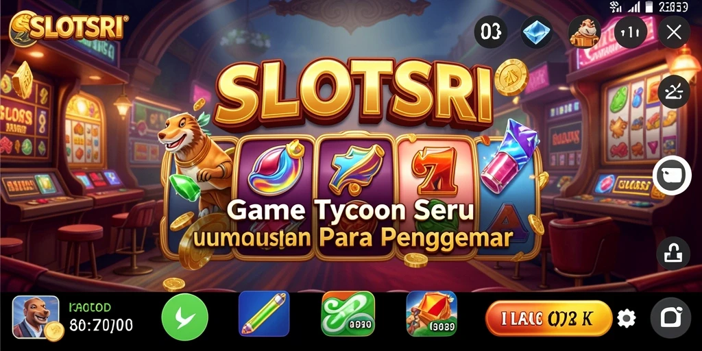 Tampilan atraktif SLOTSRI dengan mesin slot yang mengesankan dan suasana kasino.