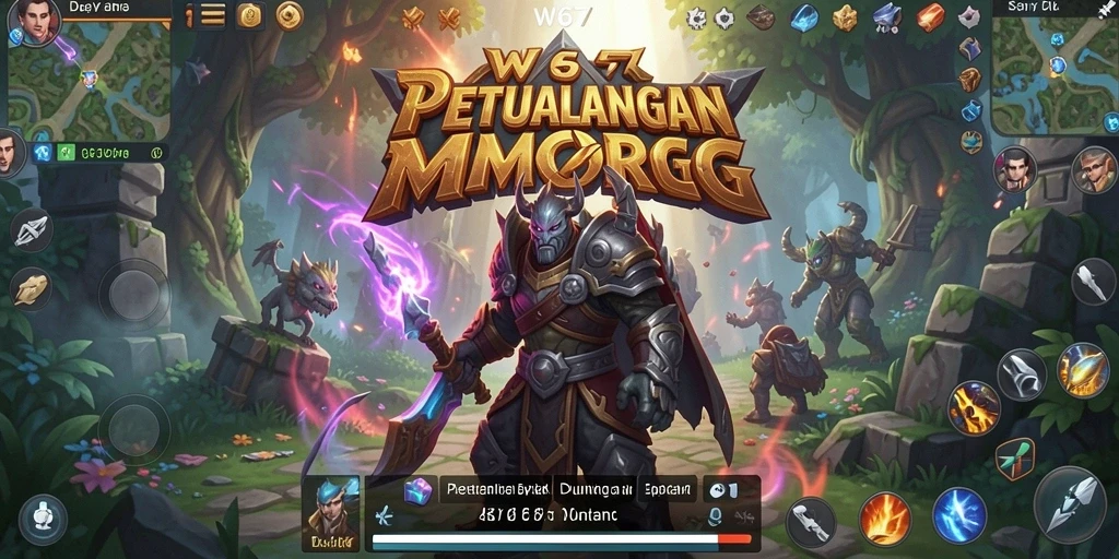 Tangkapan layar gameplay W67 menunjukkan pertarungan seru di dunia MMORPG.